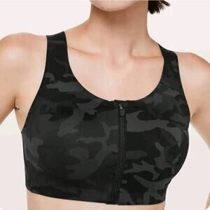 Lululemon Black Camouflage Crossback Sports Enlite Bra Women's Size 32C